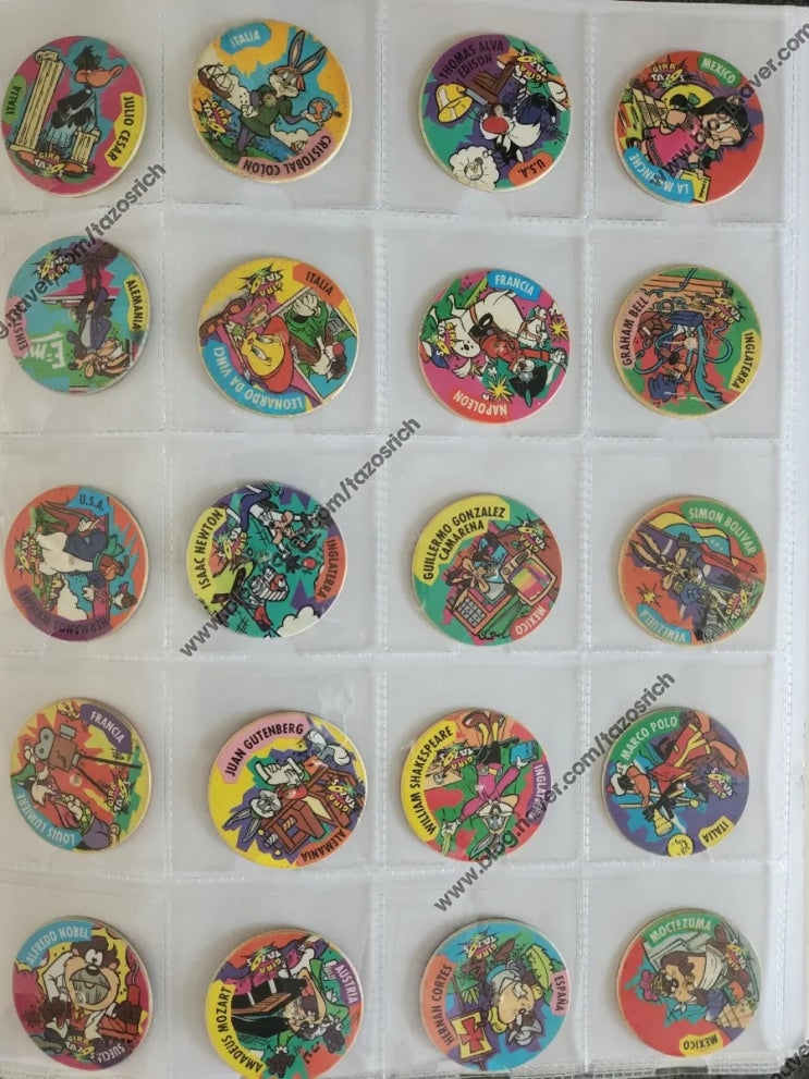  1996 Sabritas Looney tunes Spinning Tazos complete collection of 100/100
