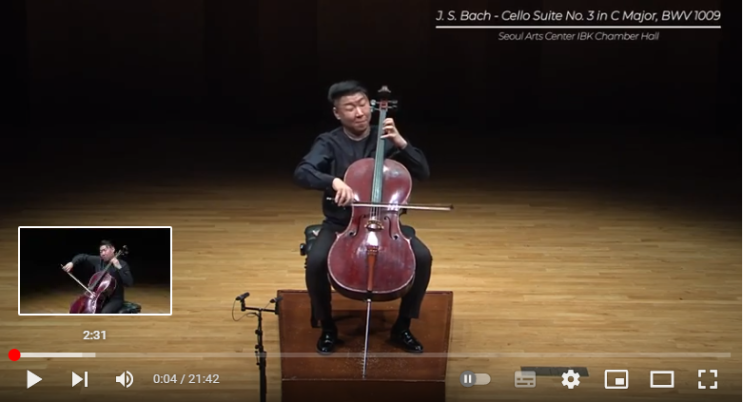 J. S. Bach - Cello Suite No 3 in C Major, BWV 1009ㅣJasesung Lim J. S. Bach - Cello Suite No 3 in C Major, BWV 1009ㅣJasesung Lim