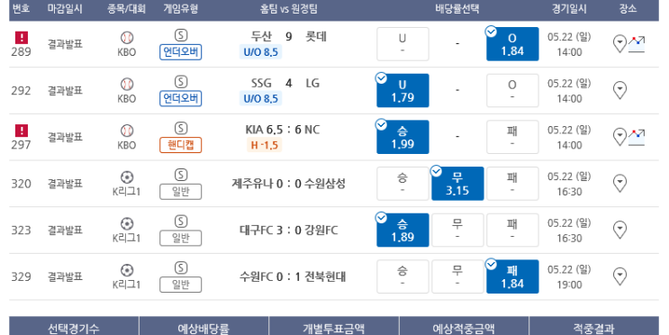 프로토 일요일 국내 경기 올킬 적중 프로토 일요일 국내 경기 올킬 적중