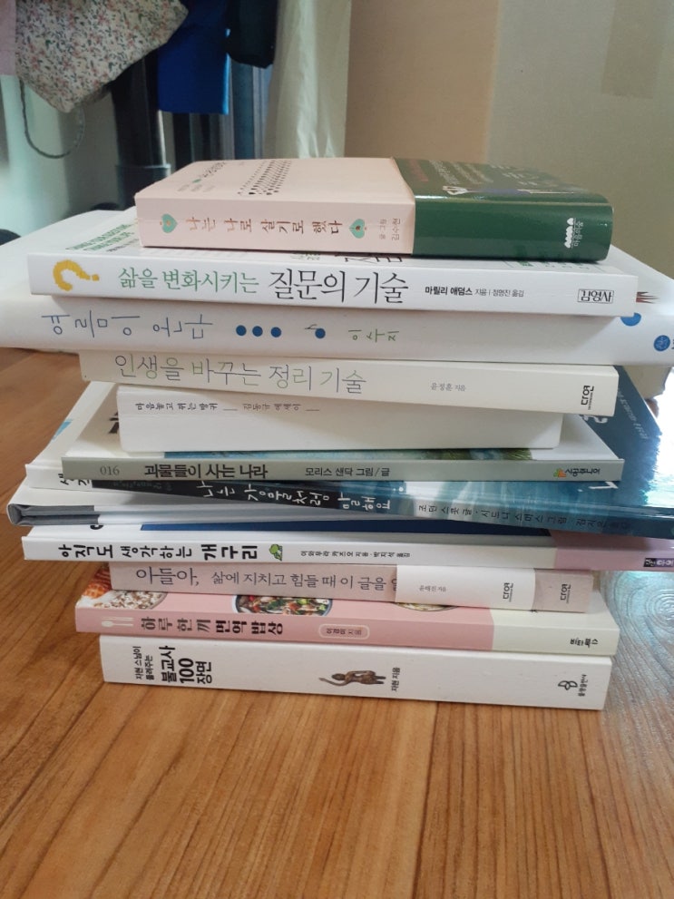  책정리,호박전,김치국