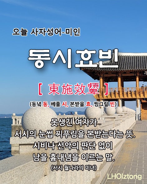  [872] 오늘 사자성어 동시효빈(東施效顰)의 뜻은?