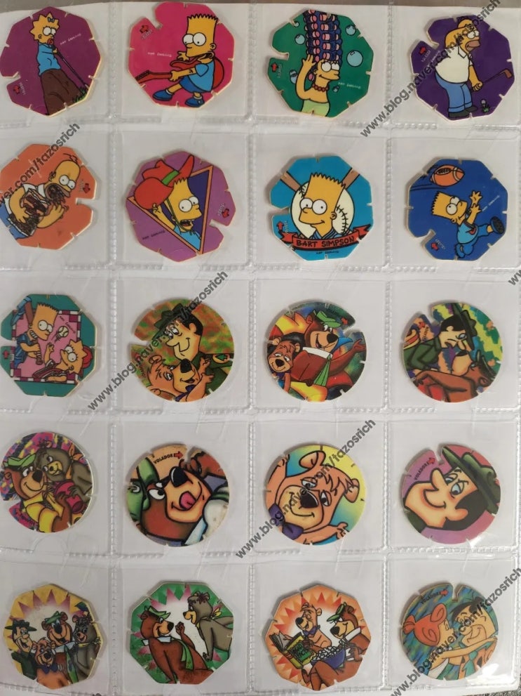  1995 Sabritas Hanna-Barbera&Simpson tazos complete collection of 100/100
