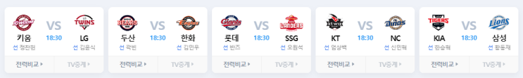 5월 23일 한국프로야구 오늘의 메인뉴스 5월 24일  KBO 경기일정