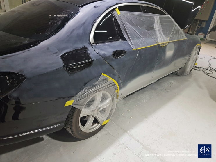  벤츠 E300 판금도색 + 블랙폴리시 휠복원