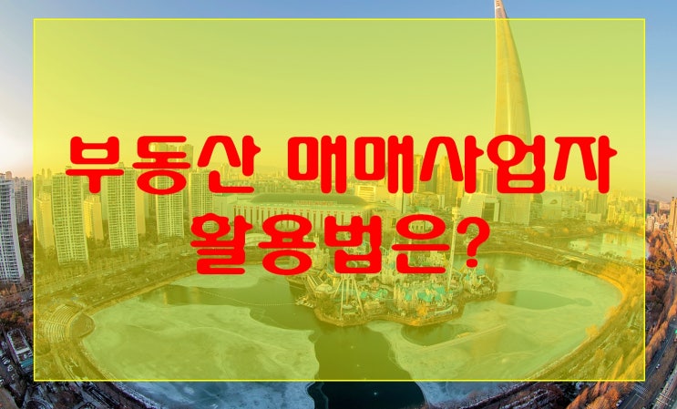 부동산매매사업자 이렇게 활용 했더니..대박..