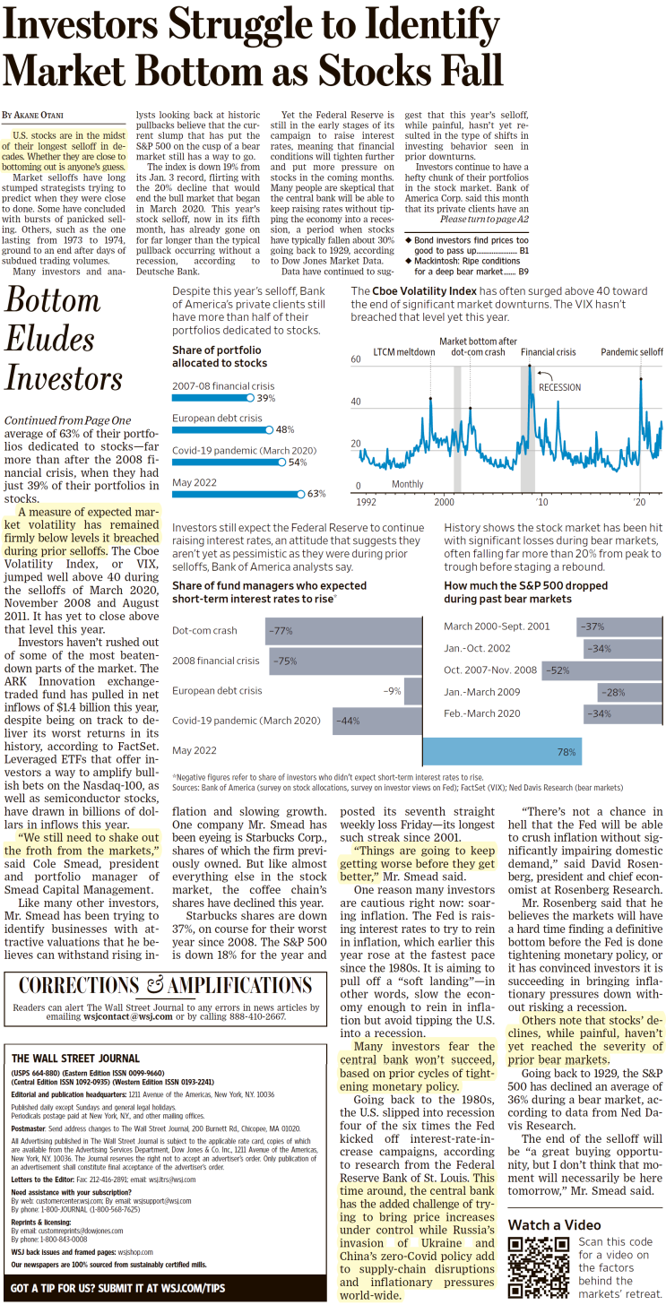  나는 Wall Street Journal(WSJ)로 영어공부/경제공부 한다 - 22.05.23(월)