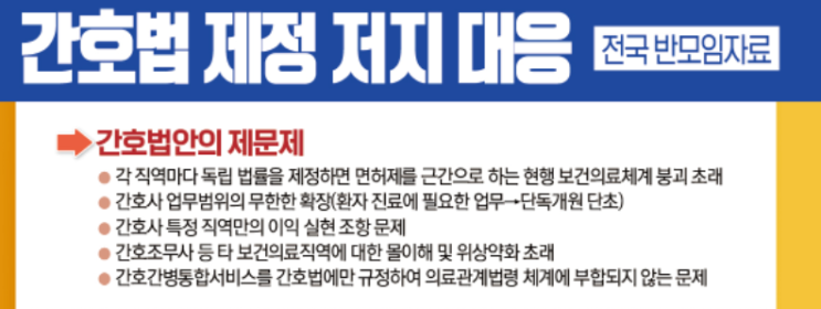  간호법 제정, 널리가 반대하는 의사측 입장에서 생각해 보았습니다.