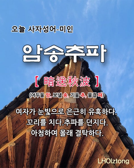  [874] 오늘 사자성어 암송추파(暗送秋波)의 뜻은?