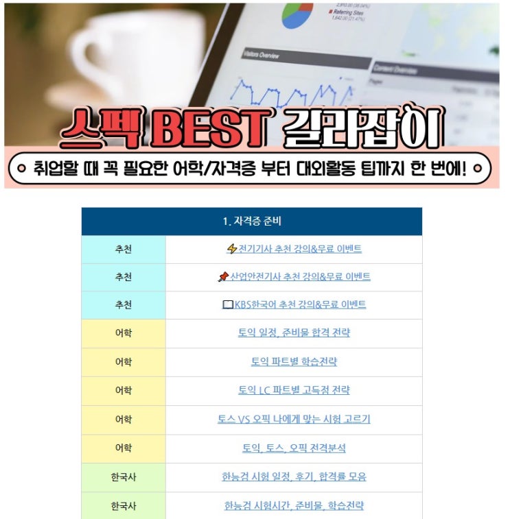  스펙 준비 방법은 독취사 에서 확인하자!