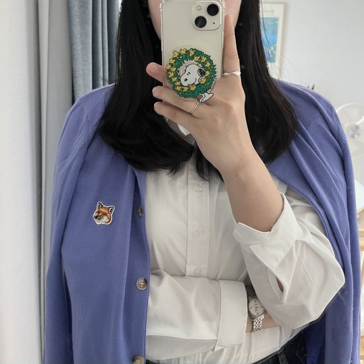  메종키츠네 여자가디건(XL) 프로방스 블루(PROVENCAL BLUE)