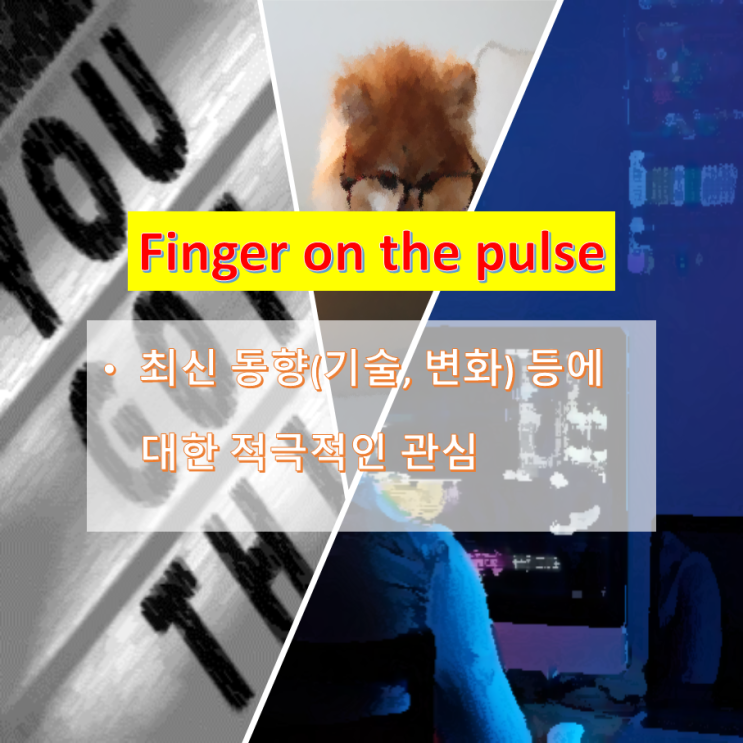 [영어표현] finger on the pulse...최신 정보에 대한 적극적인 관심
