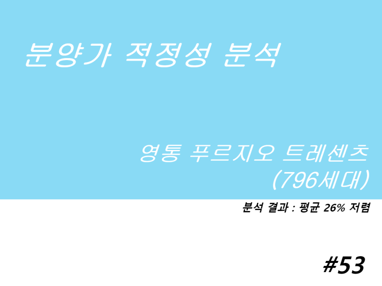  영통 푸르지오 트레센츠 분양가 적정성 분석