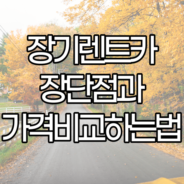  신차 장기렌트카가격비교사이트 장기렌트카장단점 알아보기