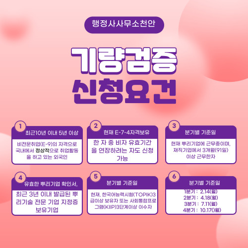  [2022년 비자(E-7-4) 전환 관련하여 뿌리산업 분야 기량검증]