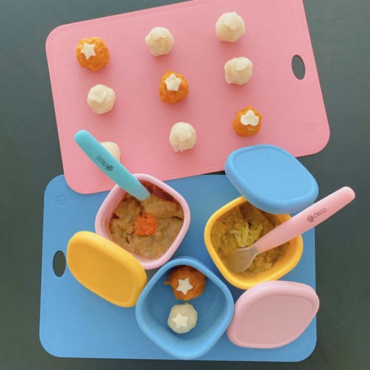  8개월 아기 중기 이유식 간식 만들기! 위생적인 투데코 사탕수수도마로 만들어 보았어요