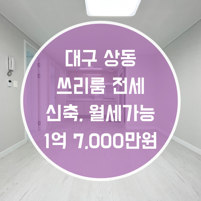  대구 수성구 상동 / 쓰리룸 전세 최신축 월세가능