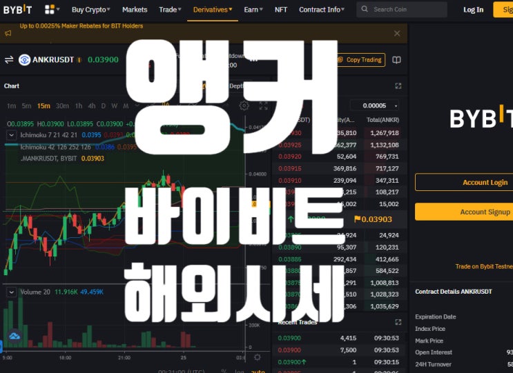  [앵커 프로토콜 ANRK/USDT] 공매도 가능한 해외거래소 BYBIT 바이비트 바이빗 계좌등록 개설 매매 시작하는 방법
