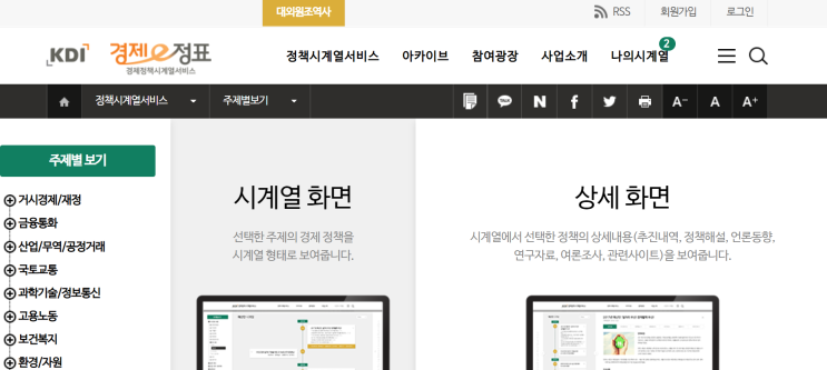  KDI의 정책 시계열 서비스 (소개)