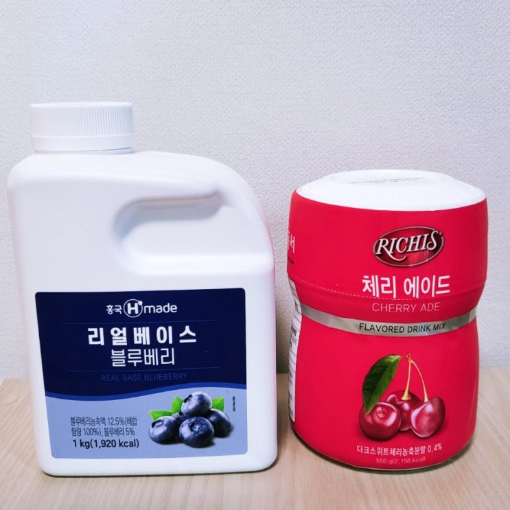  [홈카페음료추천] 커피창고 리치스 체리에이드 & 리얼베이스 블루베리 후기