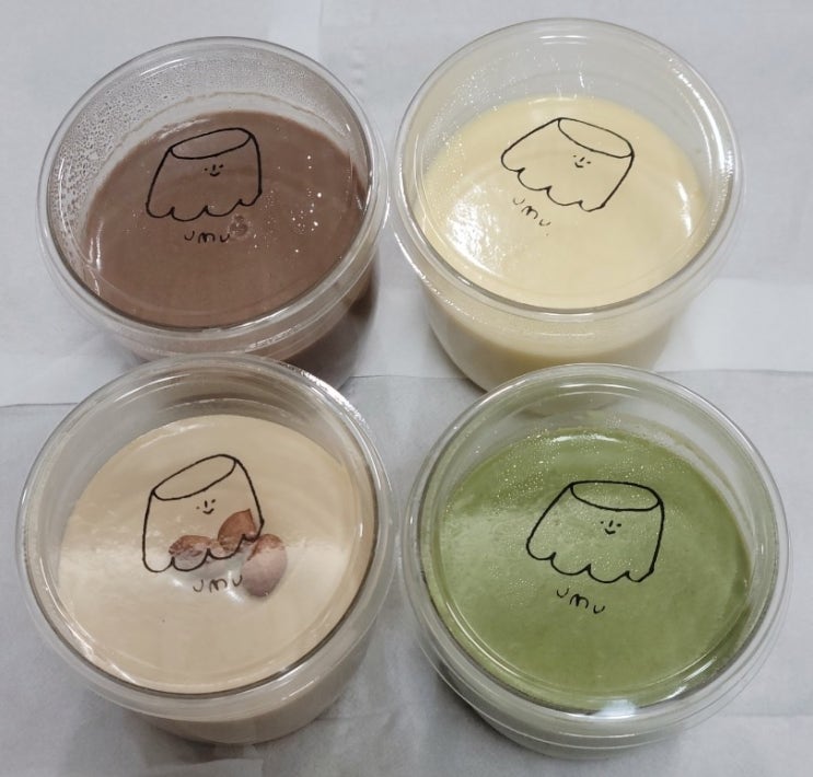  제주 우무 푸딩 우뭇가사리로 만든 푸딩 커스터드 말차 초코 우도땅콩