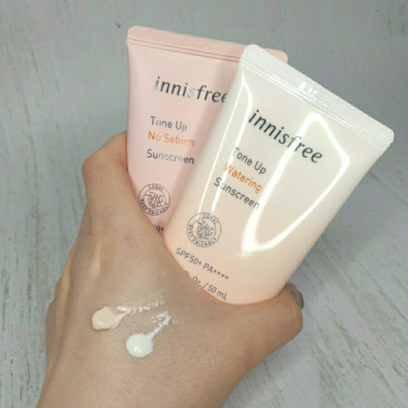 이니스프리 톤업 선크림 - 노세범과 워터링 제품 비교! 확실한 효과와 가성비! 바다에서 사용....