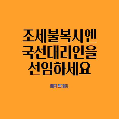  국세 불복에도 국선대리인이 있습니다