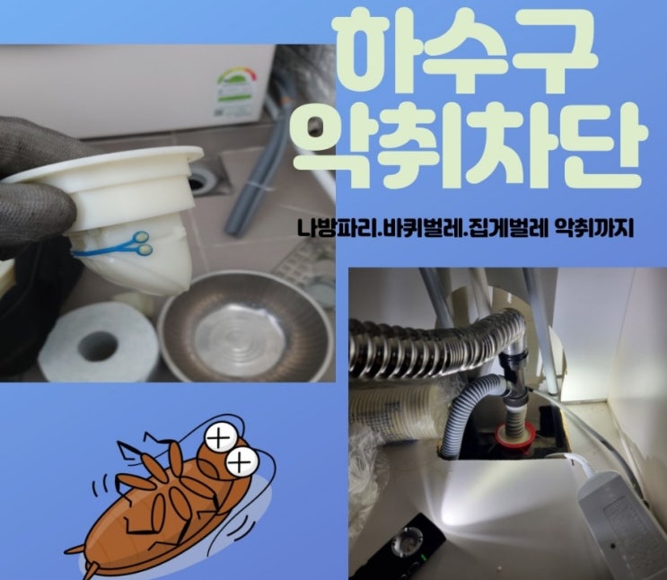  하수구 나방파리 악취 차단