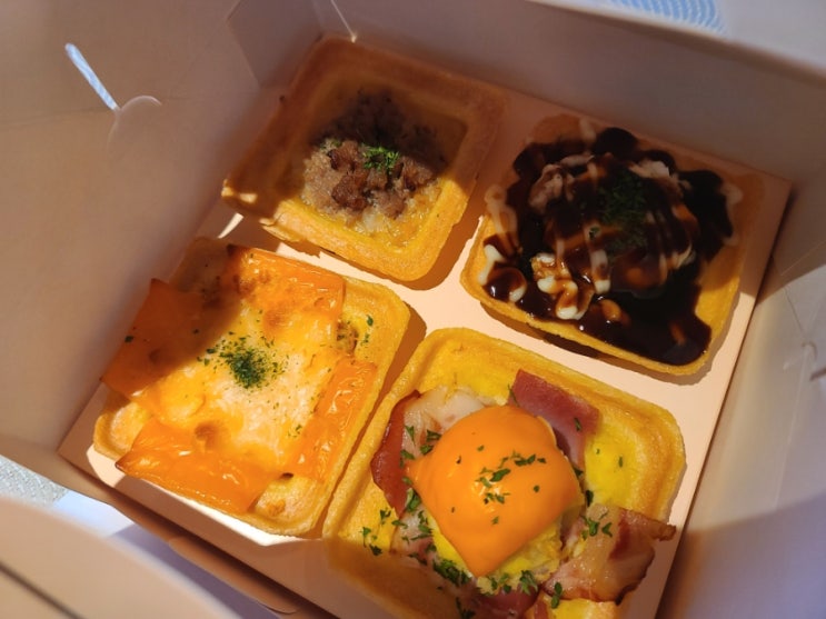  네모네모 타르트 ( 오리지널 카쉬, 베이컨 체다 포테이토, 불고기 크림 리소토, 콘 더블치즈)
