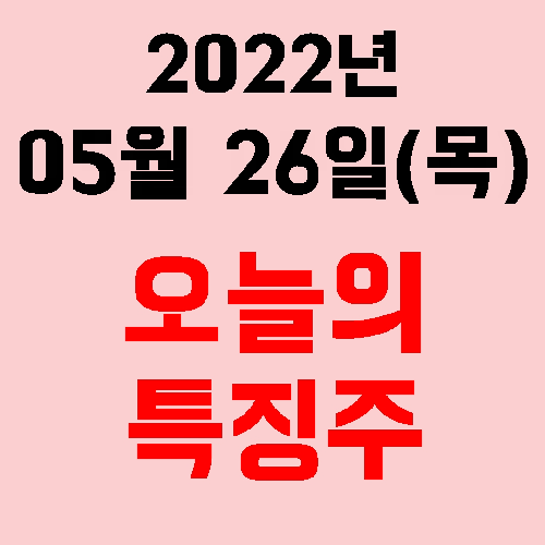  오늘의 시장 특징주 2022년 05월 26일(목)