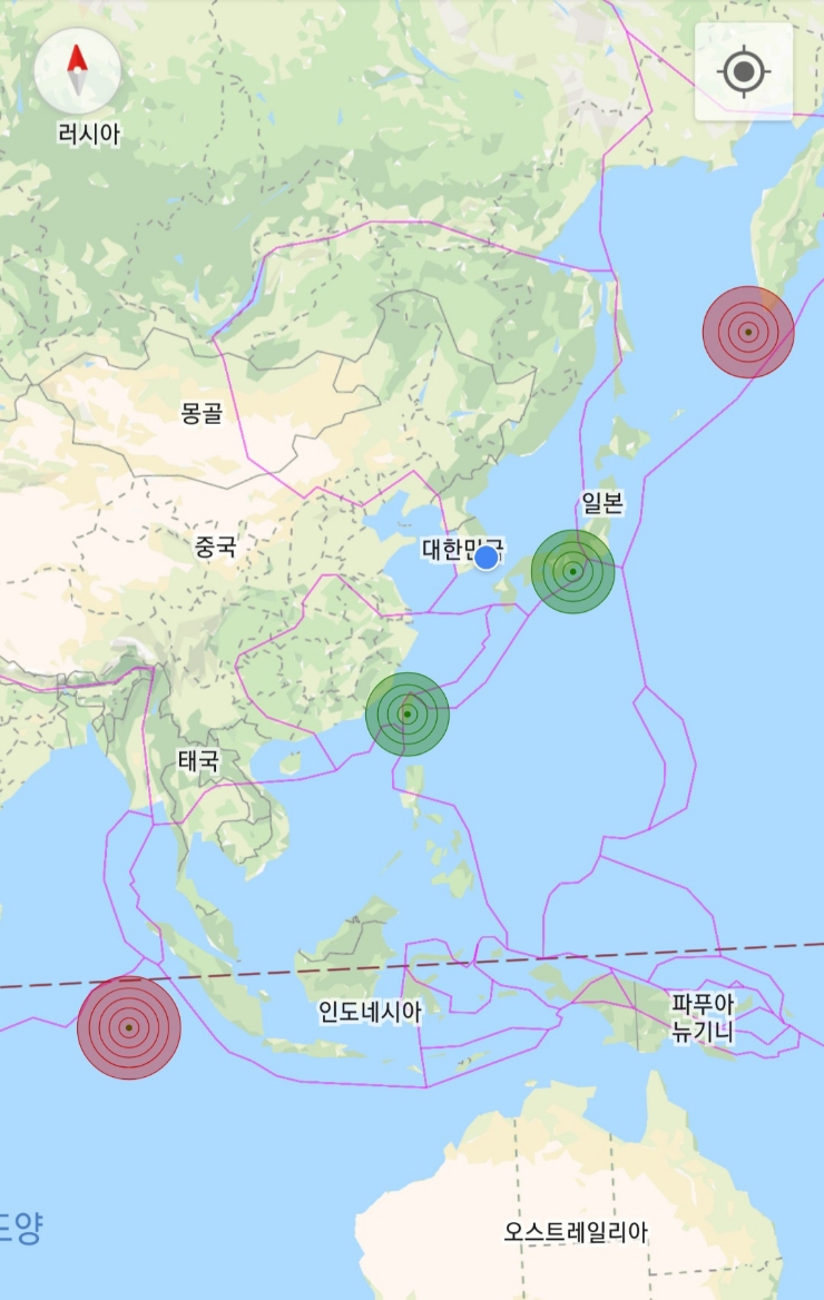 세계지진발생현황(2022년 5월 26일)