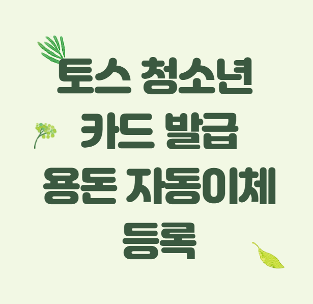 토스 유스 카드 교통카드 충전 삼성페이등록 ATM이용 용돈이체 가능할까?