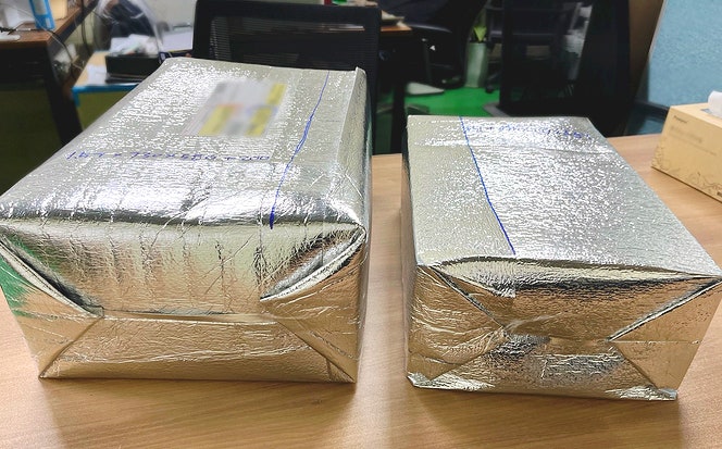 은박보냉백 / 수산물 아이스박스포장 / 제작 사례 현재 진행 중~ 은박보냉백 / 수산물 아이스박스포장 / 제작 사례 현재 진행 중~