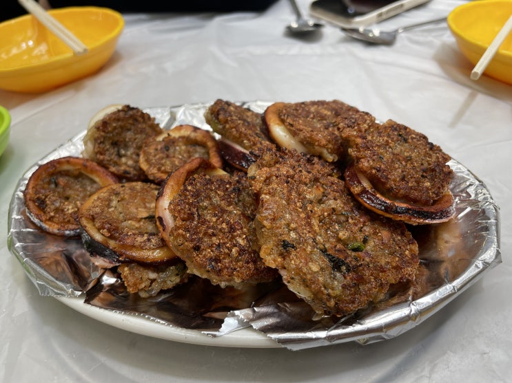  [모녀가리비] 바삭한 누룽지 오징어순대 대존맛탱!! 강추!!! 속초 대포항 회센터/먹거리시장/튀김골목 후기
