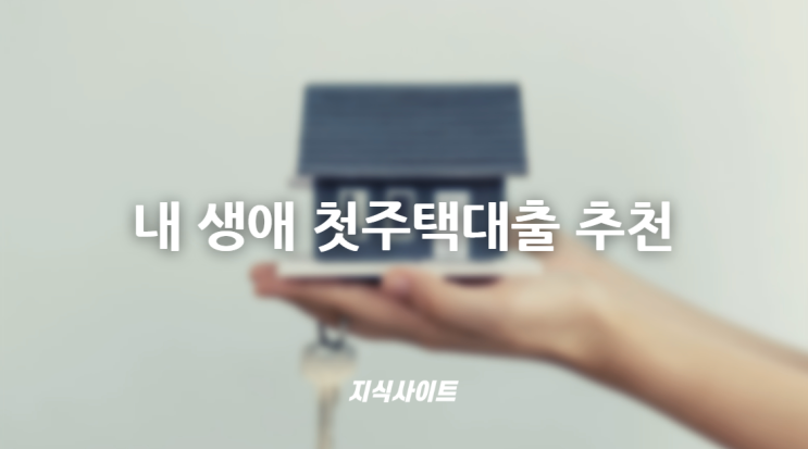 내 생애 첫주택대출 추천(고정 저금리 정부지원) 및 조건확인