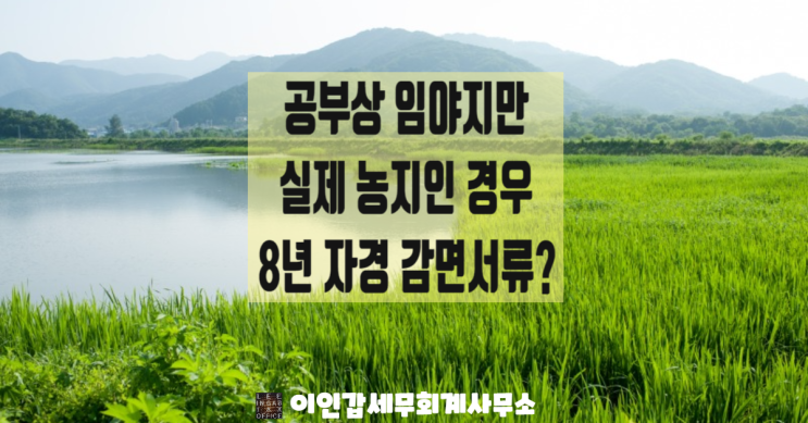  (부산 양도세 전문 세무사) 공부 상 임야이나 실제 농지인 경우 감면받기 위한 입증서류?