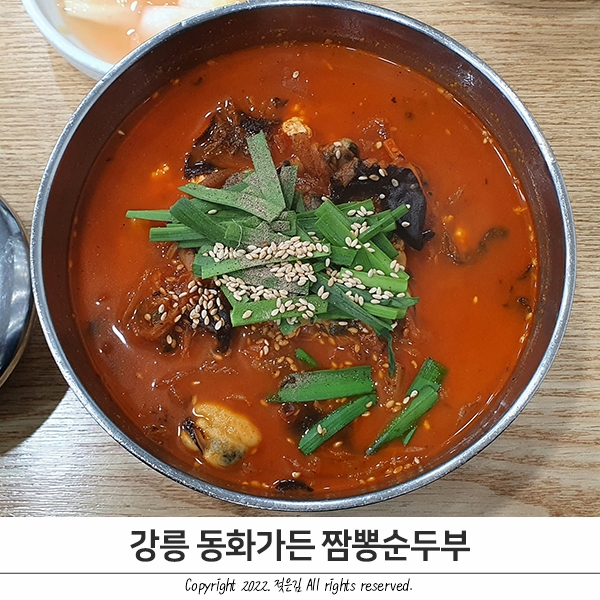 강릉 동화가든 본점 짬뽕순두부 오픈런 주차 + 카페동화 순두부 젤라또