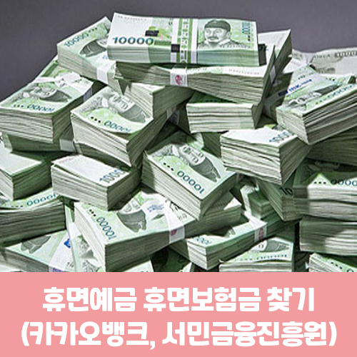  휴면예금 휴면보험금 한방에 찾기 (카카오뱅크, 서민금융진흥원)
