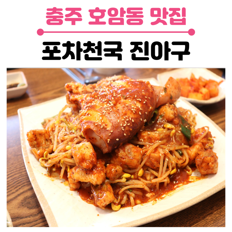  < 충주 호암동 술집 >포차천국 진아구의 오징어 토핑 올린 아구찜