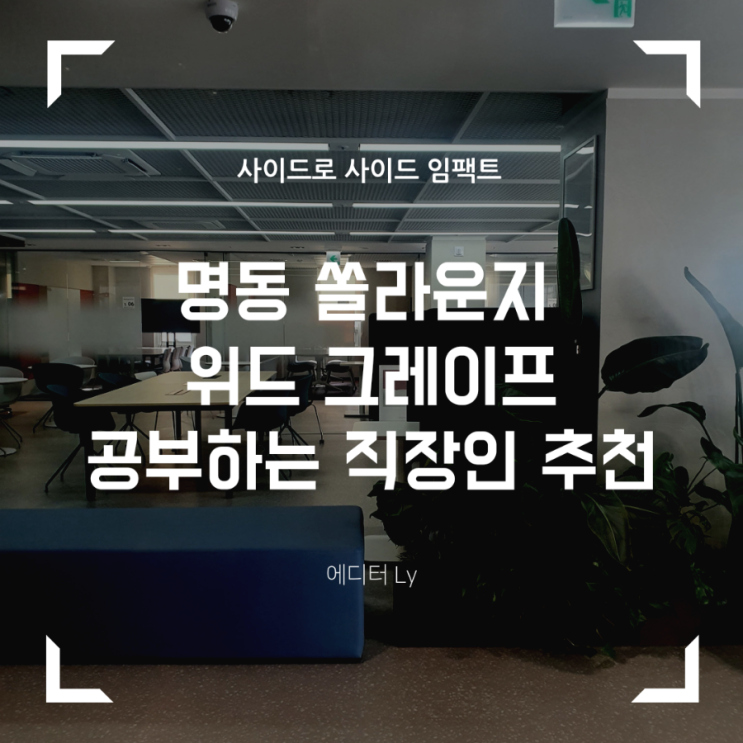 그레이프 라운지 명동. 공부하는 직장인에게 추천 (feat. 신한 쏠라운지 위드 그레이프)