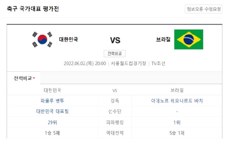  축구 국가대표 평가전!대한민국 화이팅.