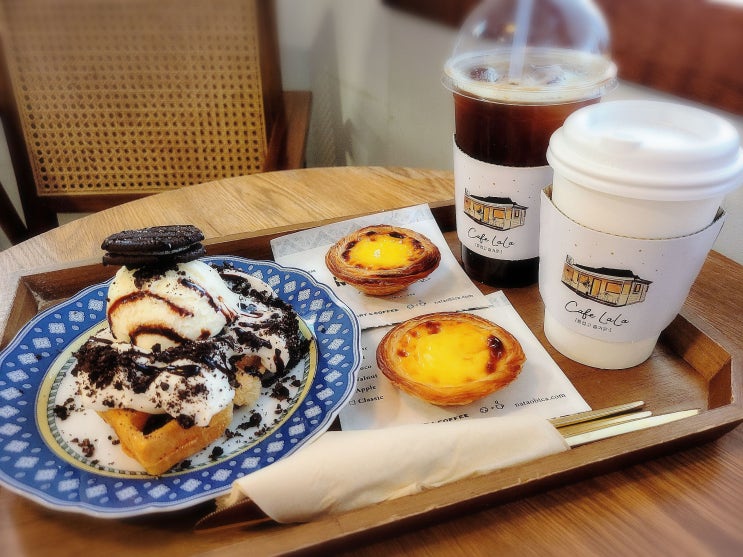  용리단길 나따오비까 with 카페라라, 에그타르트랑 크로플 폭풍흡입한 맛집