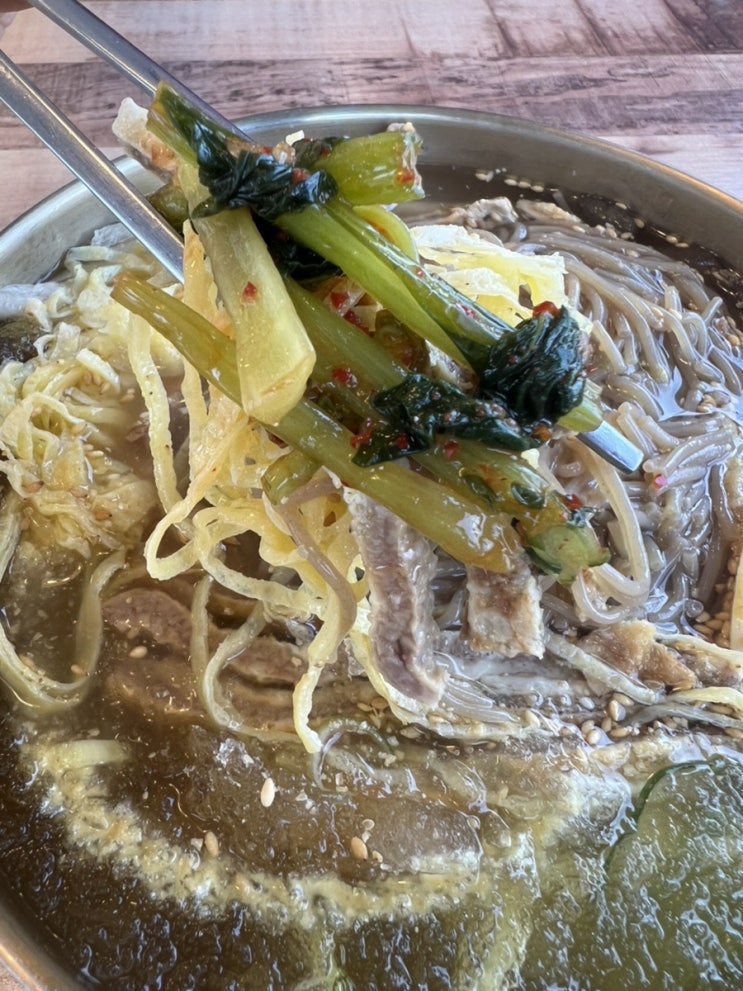  육수맛이 재밌네!  박군자진주냉면   물냉, 섞음면 후기