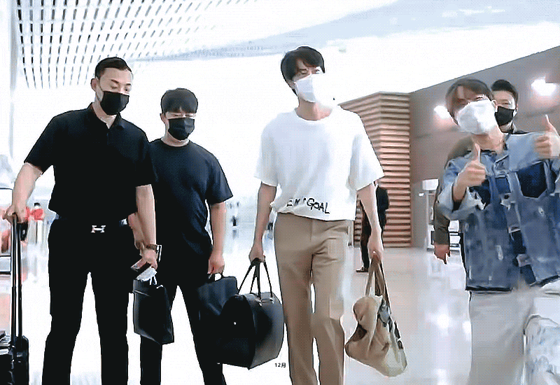220529 BTS Jin at Incheon International Airport Departing for the