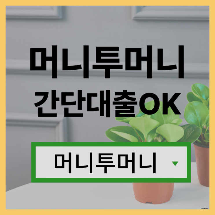  생계자금대출, 머니투머니!