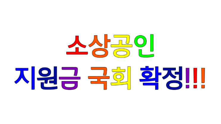  소상공인 600만원 추가경정예산 국회 확정!!!