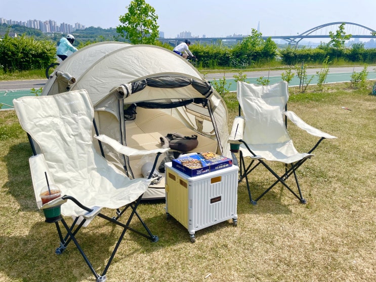  폴라리스 제이스타 원터치 팝업텐트 가지고 구리한강공원 캠크닉(캠프닉) 다녀오기~