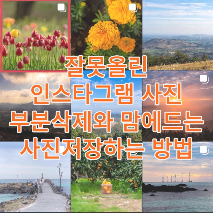  잘못올린 인스타그램 사진 부분삭제와 복원 그리고 맘에드는 사진저장하는 방법