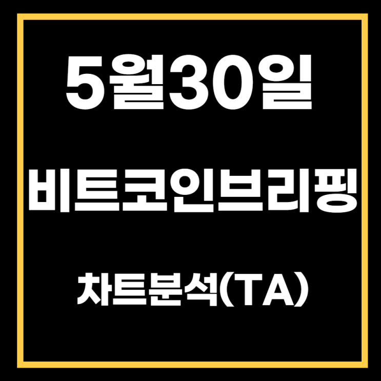  5월30일 비트코인 브리핑. 기술적분석으로 전망해보기.