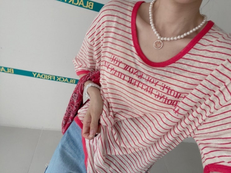  린넨감이 느껴지는 데일리하게 입기좋은 여성반팔티
