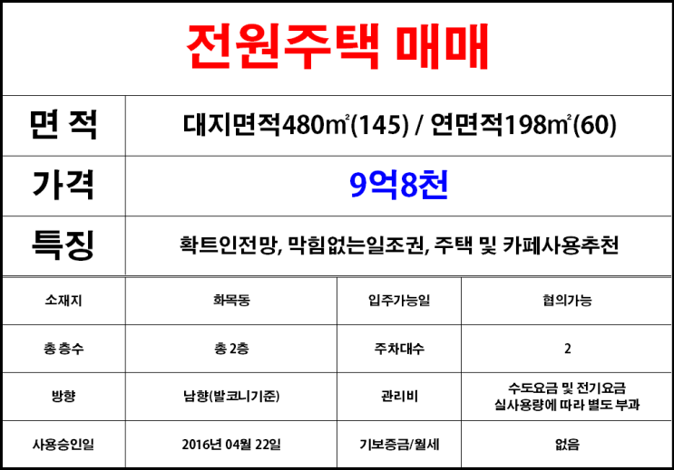  김해칠산(화목동)전원주택매매,전망좋은주택매매